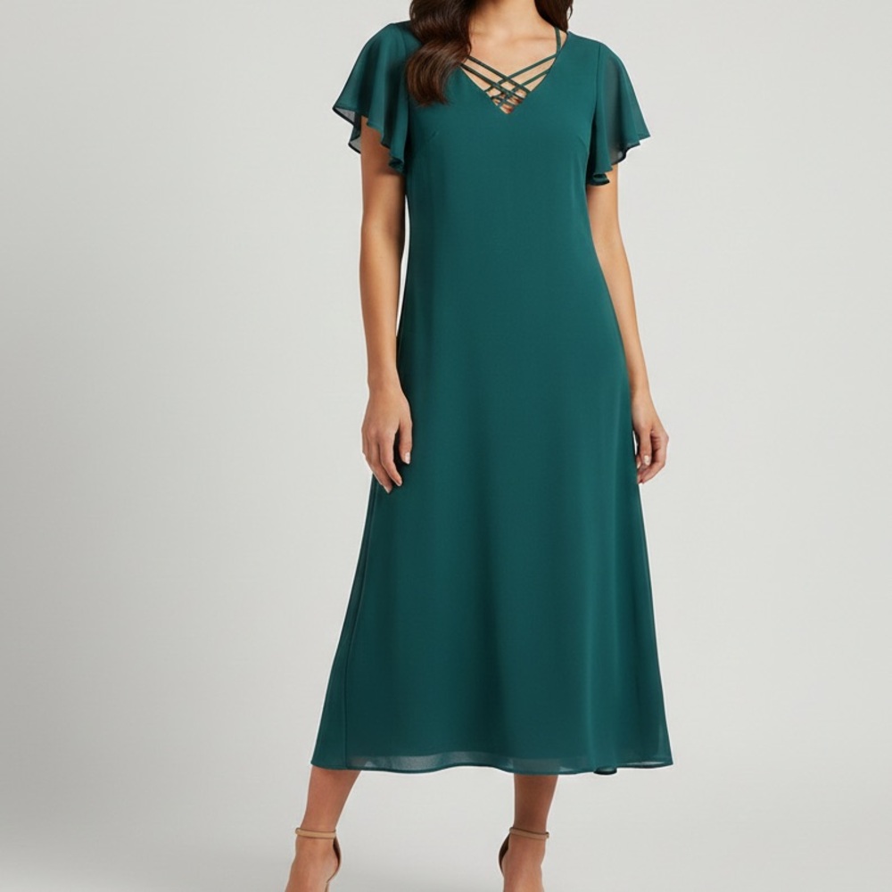 Vintage Tradition Teal Midi Dress Women’s Plus Size‎ 18